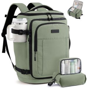 imageLOVEVOOK Travel Backpack for Women amp Men 25L Airline Approved Personal Item Carry On Backpack Lightweight with 2 Packing Cubes Waterproof Daypack for Work Gym amp Weekend Travel Slate GreenBlackSlate Greenblack