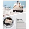 imageLOVEVOOK Weekender Bags for Women with Shoe Compartment Lightweight Travel Duffle Bag with Wet Pocket Hospital Overnight Bags for Women Labor Delivery Personal Item Carry On Bag for Gym SportWhite  Brown