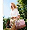 imageLOVEVOOK Weekender Bags for Women with Shoe Compartment Lightweight Travel Duffle Bag with Wet Pocket Hospital Overnight Bags for Women Labor Delivery Personal Item Carry On Bag for Gym SportWhite  Pink