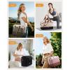 imageLOVEVOOK Weekender Bags for Women with Shoe Compartment Lightweight Travel Duffle Bag with Wet Pocket Hospital Overnight Bags for Women Labor Delivery Personal Item Carry On Bag for Gym SportWhite  Brown