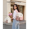 image:imageLOVEVOOK Upgrade Mini Backpack Purse for Women with Giant Tumbler HolderBeige Pink Brown