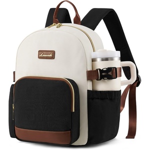 image:imageLOVEVOOK Upgrade Mini Backpack Purse for Women with Giant Tumbler HolderBeige Black Brown